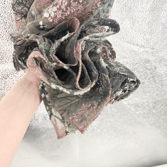 Alexis Jeslyn Embroidered Illusion Long Sleeve Maxi Gown in Marine Embroidery - Picture 11 of 12